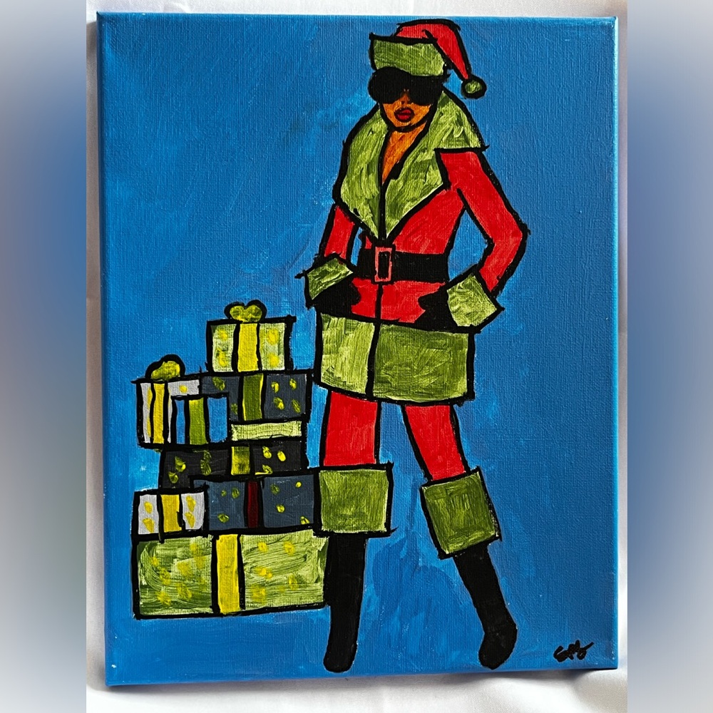 “Diva Santa”, Hand painted wall painting.